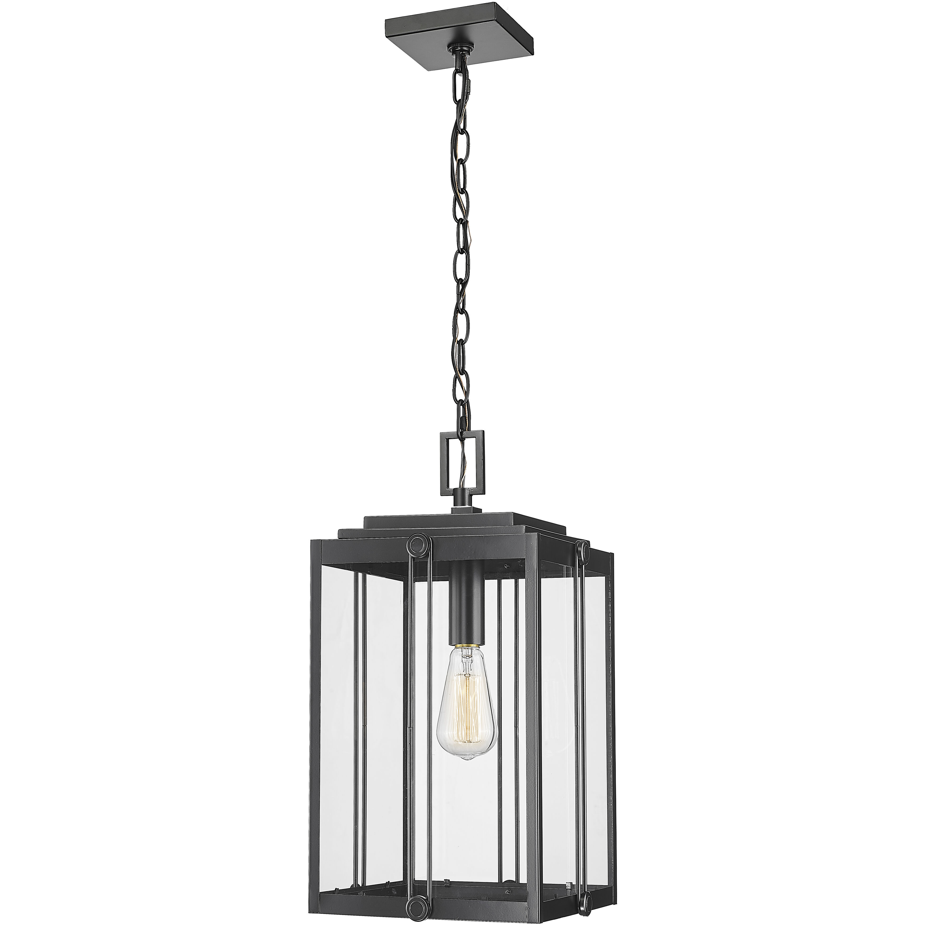 Oakland 1 Light 10.5 inch Powder Coated Black Outdoor Hanging Lantern